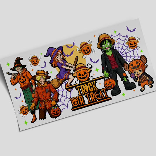 UV DTF Wrap Stickers - One Piece Anime Halloween - 16oz libbey