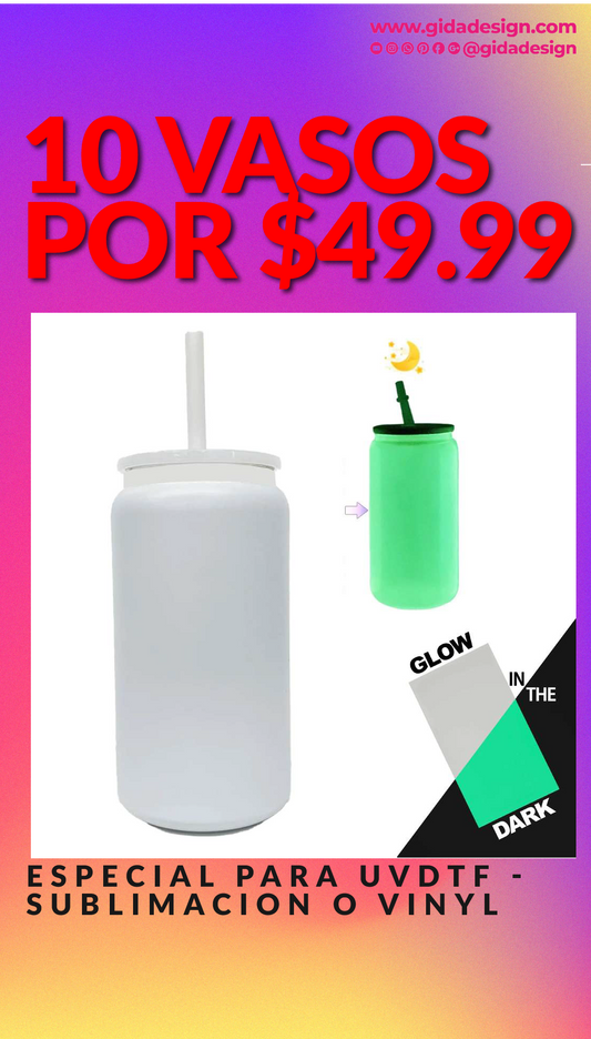 10 pack glow in the dark 16 oz Stainless steel tumblers