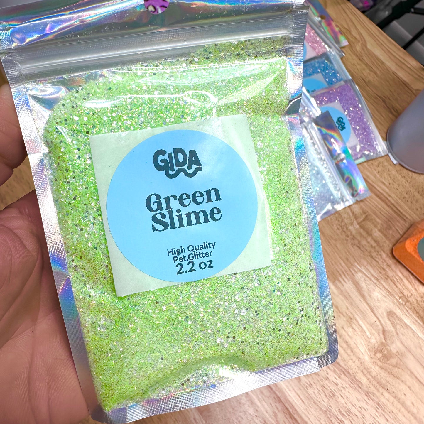 Green Slime Chunky mix Glitter - 2.2 oz