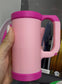 Pink 3D Printed customized Can cooler set: lid, keychain and opener Mini can 8oz