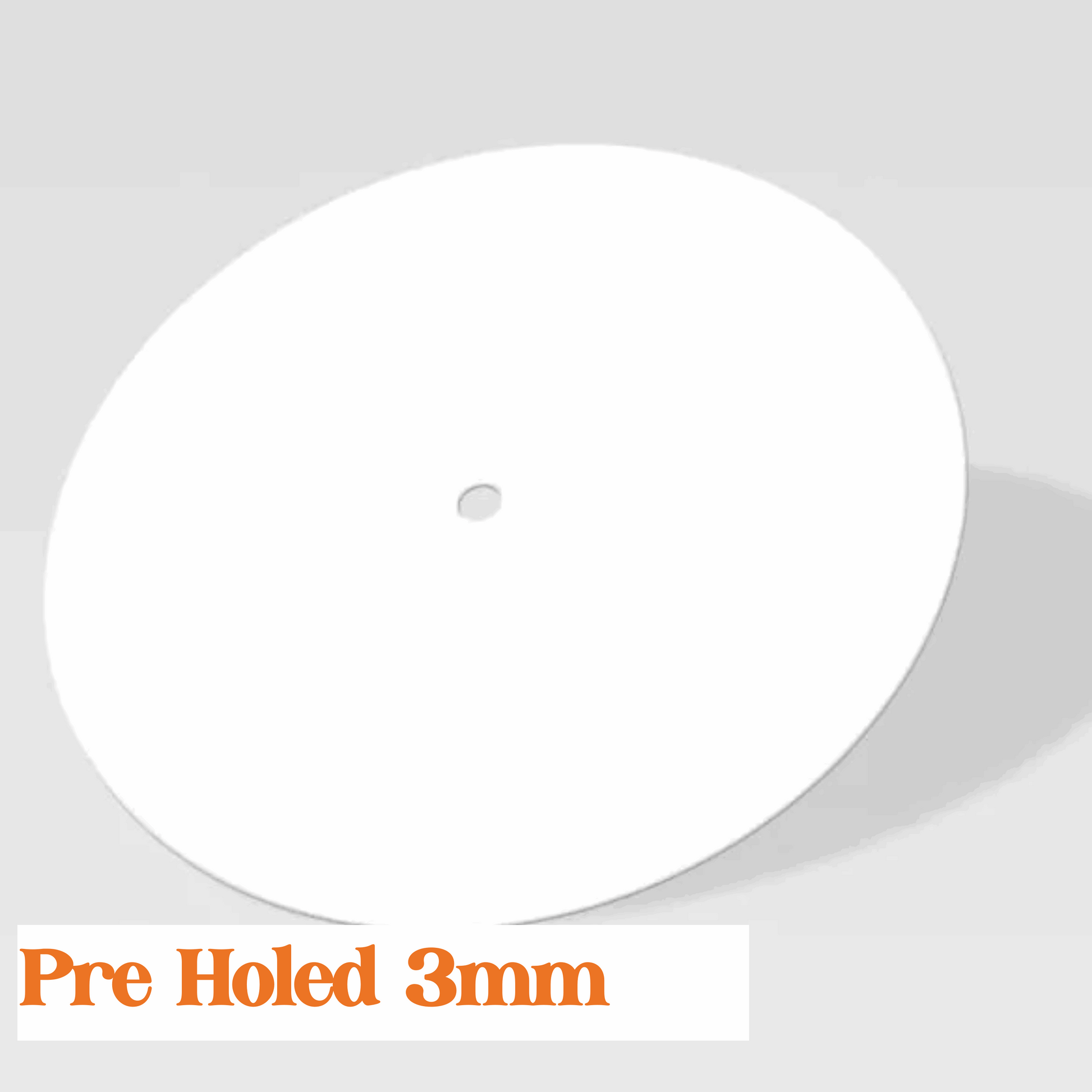 3mm White Acrylic PRE HOLED Round for Clock