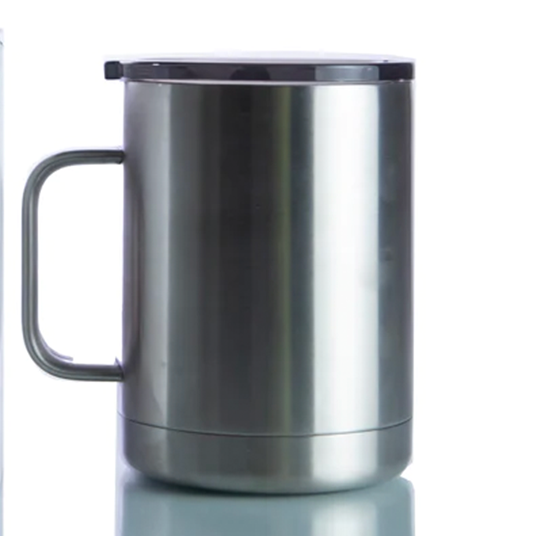 Stylish 10 oz Stainless Steel Coffee Mug with Comfort Handle - Perfect for Your Daily Craft