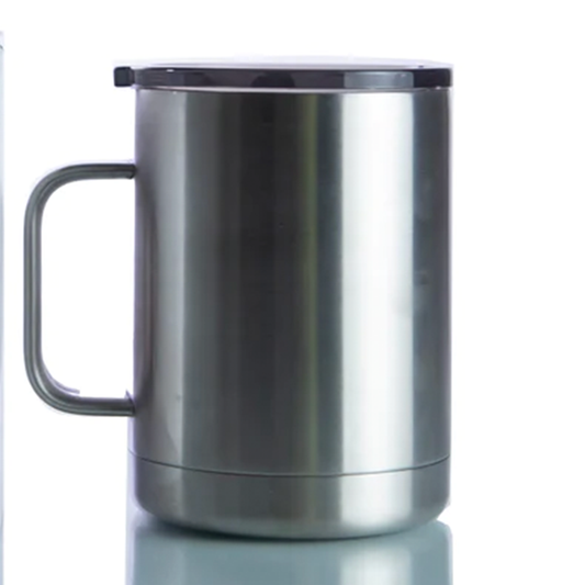 Stylish 10 oz Stainless Steel Coffee Mug with Comfort Handle - Perfect for Your Daily Craft