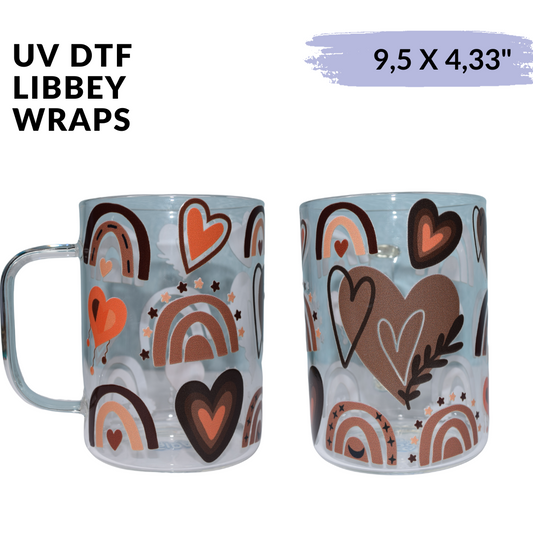 UV DTF - Boho Maroon Rainbows