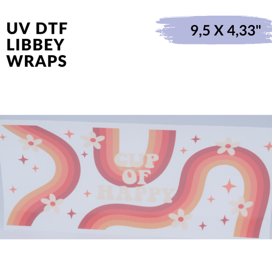 UV DTF - Cup of happy libbey cup Wrap
