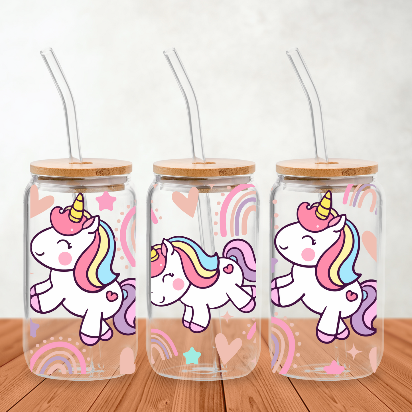 UV DTF - Little Unicorn libbey cup Wrap