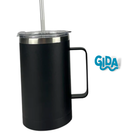 20 OZ Black Mate Stainless steel Tumbler with handle