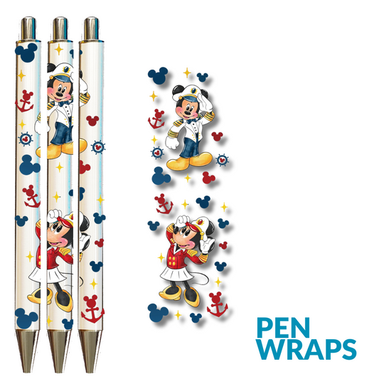 Pen Wrap UV DTF - Mickey and Minnie Sailor Pen Wrap