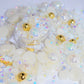 Gold and White Flat Back Pearl Mix - 1.2 oz