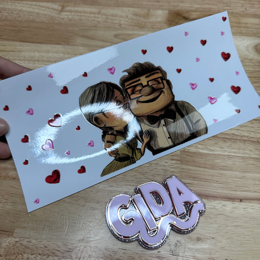 UV DTF Sticker Wraps - Up Love Libbey cup Wrap