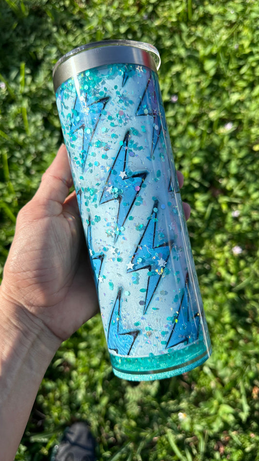 20 oz Straight Double-Walled Blank Tumbler - Acrylic & Metal | SUBLIMATION Snowglobes