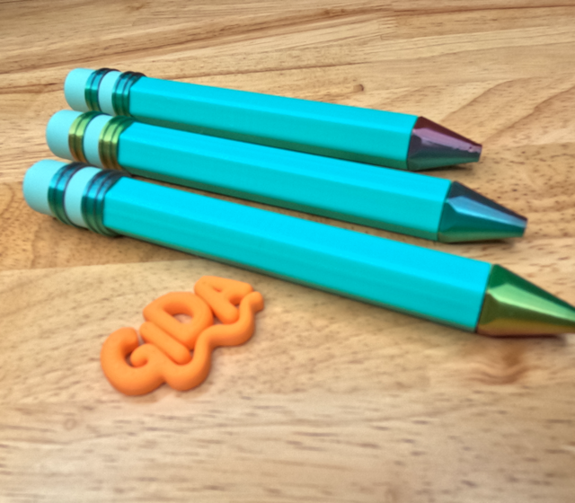 ✏️ 3D Printed Jumbo Pencil Pen | Refillable Ink | Mint And metallic Gift Ballpoint Pen