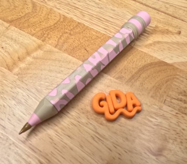 ✏️ 3D Printed Jumbo Pencil Pen | Refillable Ink | Pink Animal print Theme Gift Ballpoint Pen