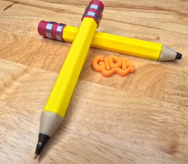 ✏️ 3D Printed Jumbo Pencil Pen | Refillable Ink | Teacher Theme Gift Ballpoint Pen