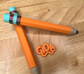✏️ 3D Printed Jumbo Pencil Pen | Refillable Ink | Orange and Metallic Gift Ballpoint Pen
