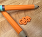 ✏️ 3D Printed Jumbo Pencil Pen | Refillable Ink | Orange and Metallic Gift Ballpoint Pen