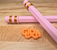 ✏️ 3D Printed Jumbo Pencil Pen | Refillable Ink | Baby pink and Gold And metallic Gift Ballpoint Pen