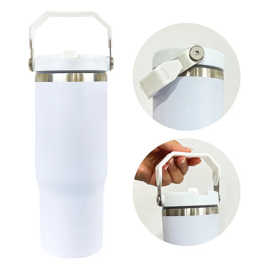 30 oz blank sublimation Matte Bottle colored with handle