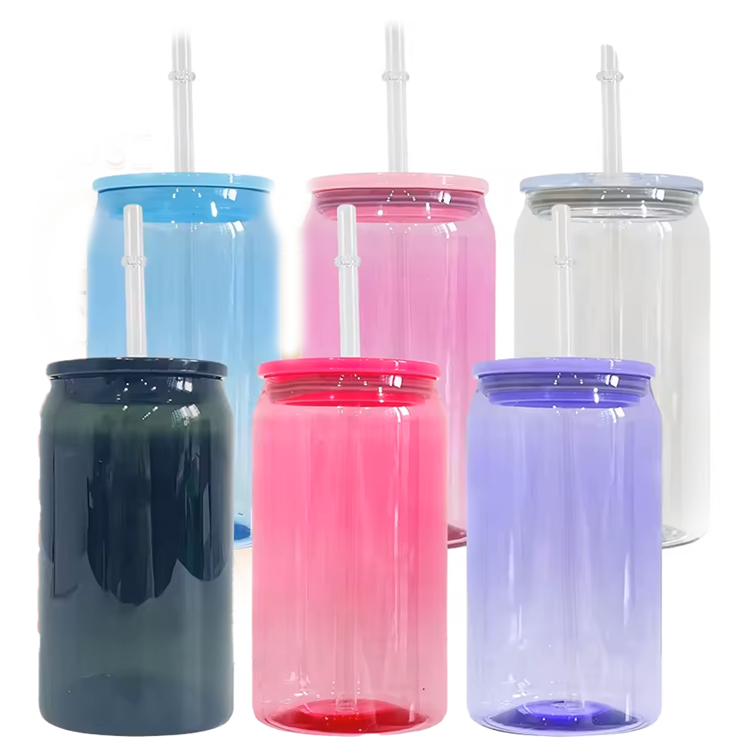 16 Oz Plastic Can Variety Colors - BPA free kids 16oz jelly colored