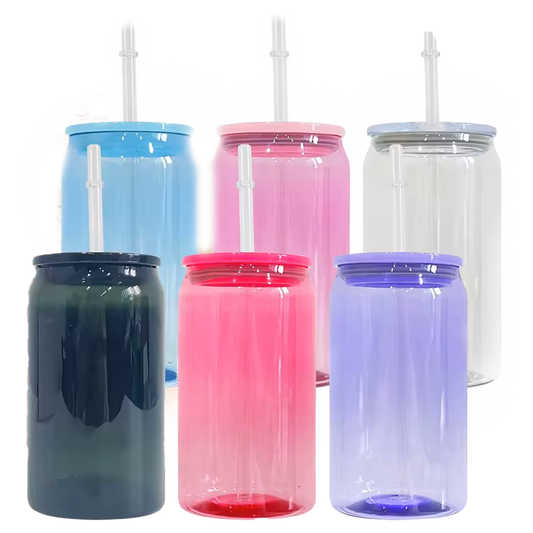 16 Oz Plastic Can Variety Colors - BPA free kids 16oz jelly colored