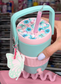 3D Printed set Barrel MINT and PINK Can cooler, opener, lid and keychain for regular sodas 12 oz