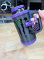 BLACK DEEP PURPLE 3D Printed customized Can cooler set: lid, keychain and opener MONSTER SIZE 16 OZ