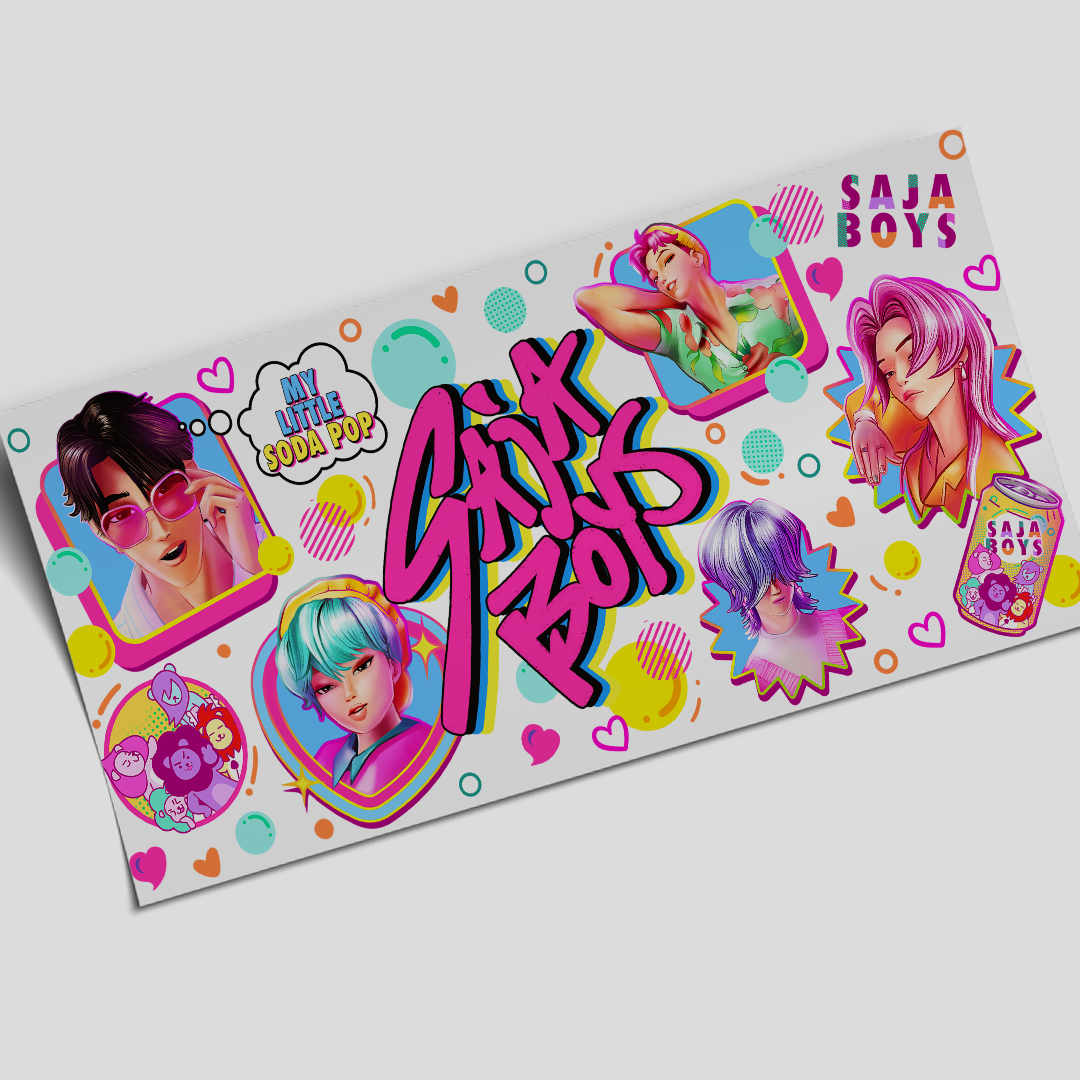 UV DTF Wrap Stickers - Saja boys - 16oz libbey