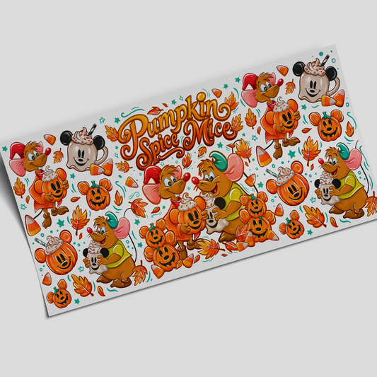 UV DTF -  Pumpkin Spice Mice  -  16oz Libbey cup Wrap