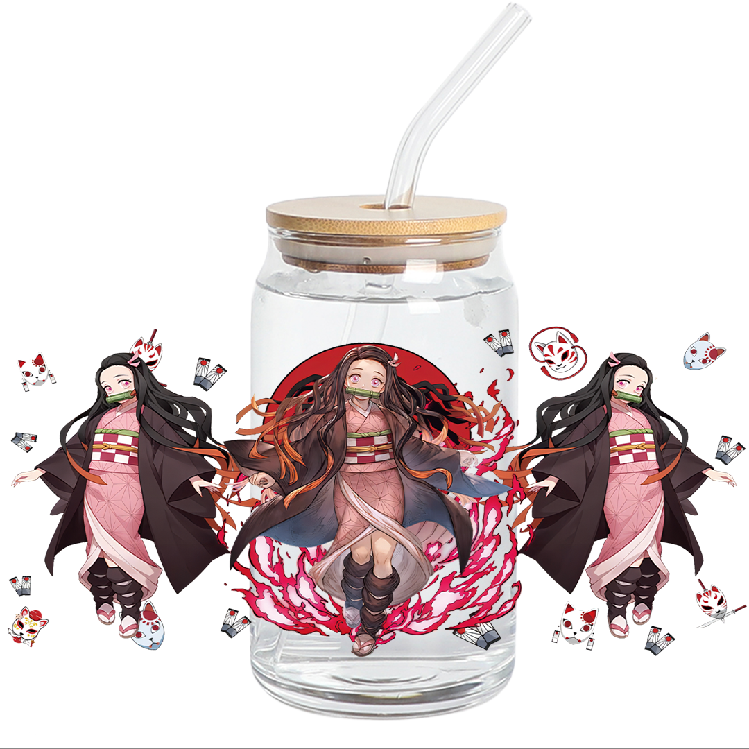 UV DTF Wrap Stickers - Anime Girl Libbey cup Wrap