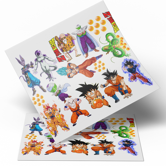 UV DTF Sheet Stickers - Dragon Ball  9.5x10 inches