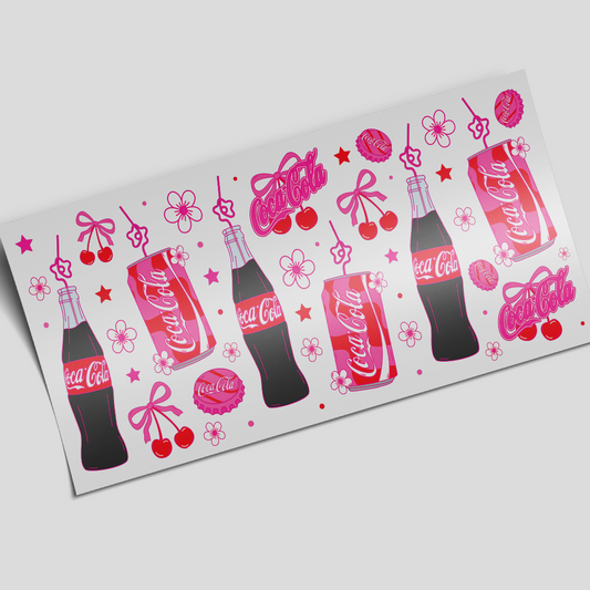 UV DTF Cup Wrap -  Coca Cola Cherries Coquette