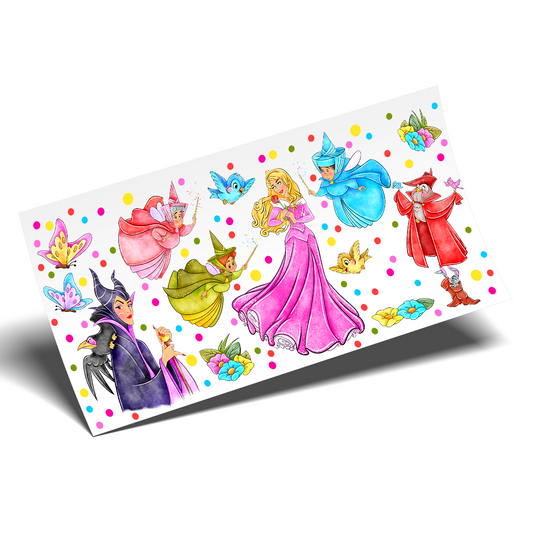 Cup Wrap UV DTF Wrap  - Princess Aurora libbey cup Wrap