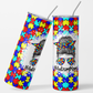 Wrap - Printed Vinyl Sheet Autism Mom 20oz Straight Tumbler wrap Vinyl