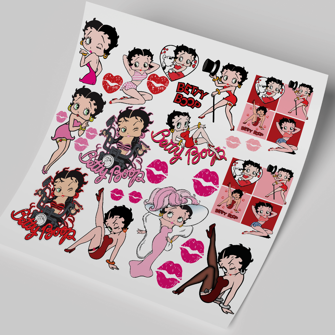 UV DTF WRAP -  Betty Boop Sheet 11x10 inches