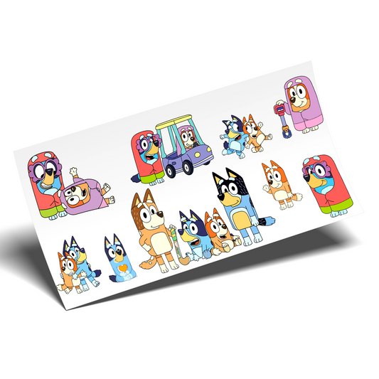 Cup Wrap Stickers UV DTF -  Bluey Cuteness  cup Wrap