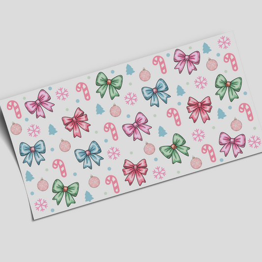 Cup Wrap Sticker  - UV DTF Fuzzy bows