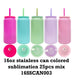 16 Oz Matte Sublimatable Candy Stainless Steel Can