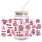 UV DTF Stickers Wraps - Breast Cancer Warrior  Libbey cup Wrap