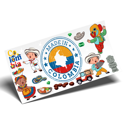 Cup Wrap UV DTF Stickers Wraps -  Colombia cup Wrap
