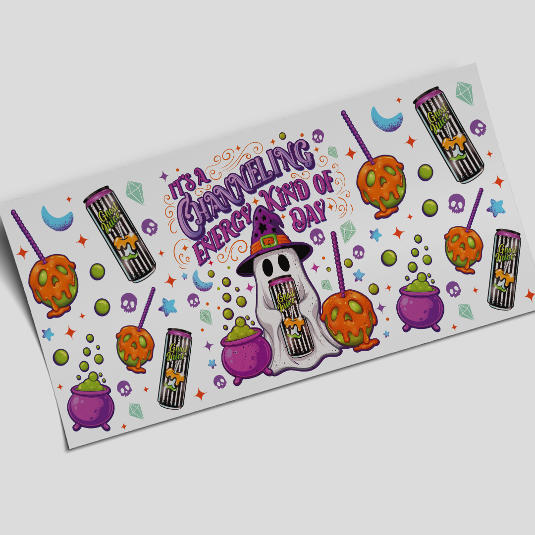 UV DTF Wrap Stickers - Channeling Energy  - 16oz libbey