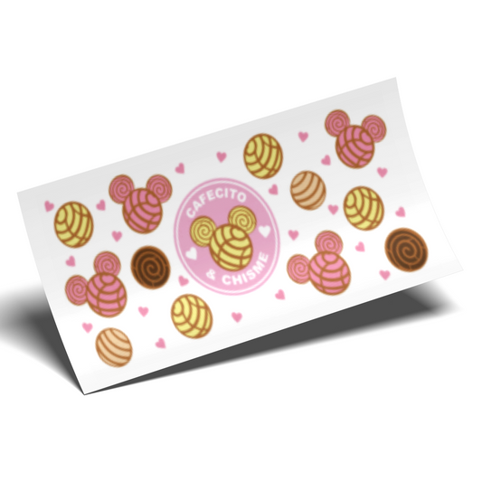 Cup Wrap Sticker  - UV DTF Mickey cafecito con leche