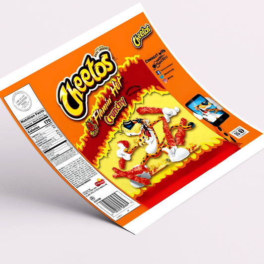 High-Quality Printed Adhesive Vinyl – Permanent Finish /  Cheetos 20 oz straight