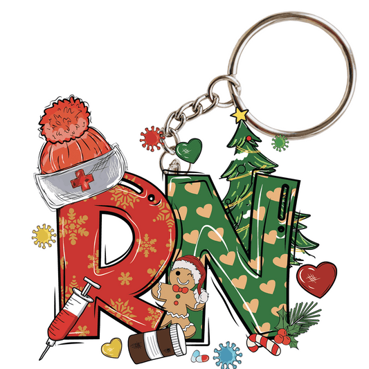 DIY - Nurse Christmas Acrylic Tags Ornament set