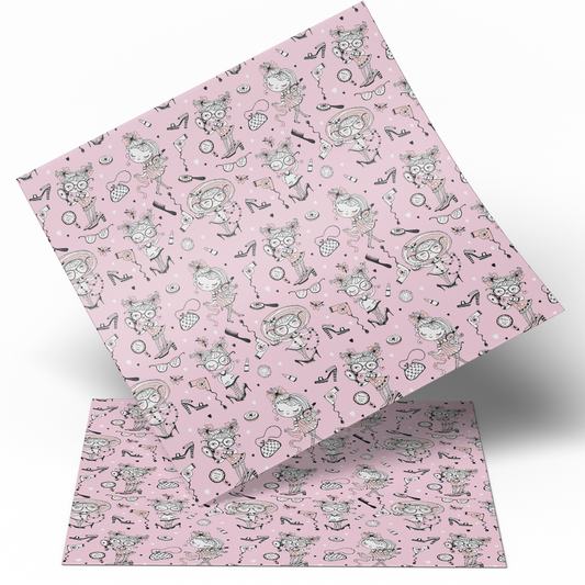 Printed Vinyl Sheet Coquette and Girly Printed 12x12 " Permanent Vinyl