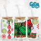 UV DTF - Grinch Animal Print Christmas 16oz Libbey cup Wrap
