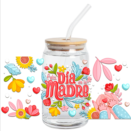 Cup Wrap Uv dtf Stickers  - Feliz dia de las Madres Libbey Wrap