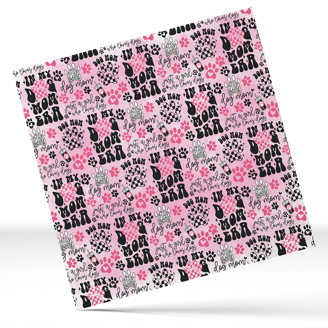 12x12 inches Permanent Patterned Vinyl - In my Mom Dog era