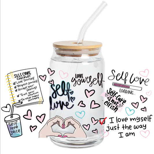 SELF CARE-16oz UV DTF CUP WRAPS