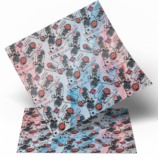 Printed Vinyl Sheet  Flag Walker Printed 12x12 " Permanent Vinyl
