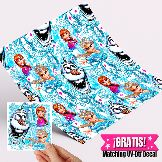 12x12 inches Patterned Vinyl - Elsa frozen